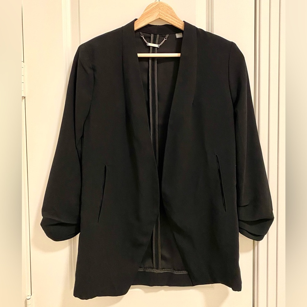 T Tahari Collarless Open Front Blazer Xs/Tp - image 3